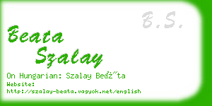 beata szalay business card